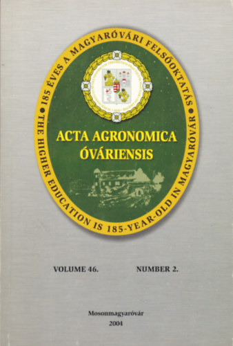 Acta Agronomica Óváriensis Vol. 46. No. 2.