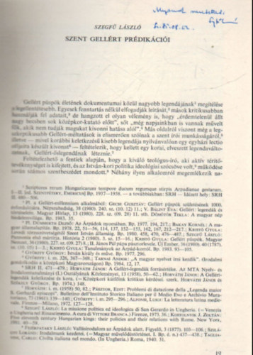 Szegf Lszl - Szent Gellrt prdikcii - Klnlenyomat - Dediklt