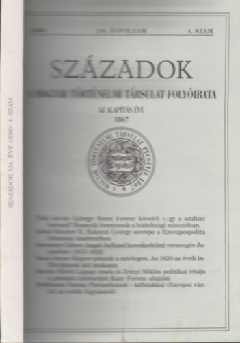 Pl Lajos  (szerk.) - Szzadok 2000/4. szm (134. vfolyam)