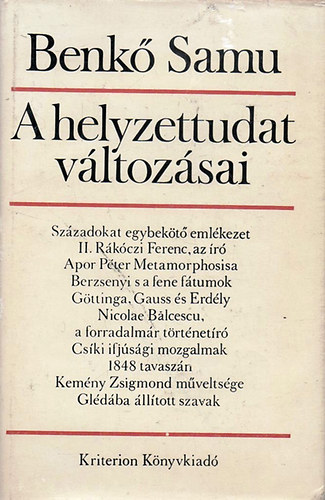 Benk Samu - A helyzettudat vltozsai