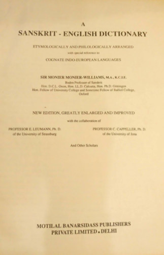 M. Monier-Williams - A sanskrit-english dictionary