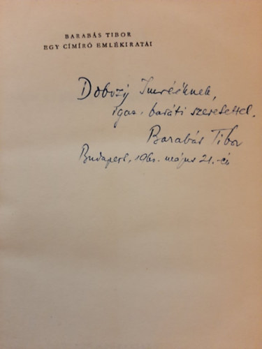 Barabás Tibor - Egy címíró emlékiratai
