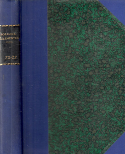 Gombocz Endre  (szerk. Moesz Guszt�v k�zrem�k�d�s�vel) - Botanikai k�zlem�nyek XX-XXII. (egybek�tve)