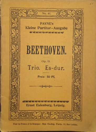 L. van Beethoven - Beethoven Op.3. Trio No.1. Es-dur fr Violine, Viola und Violoncell. ( Payne's Kleine Partitur- Ausgabe )