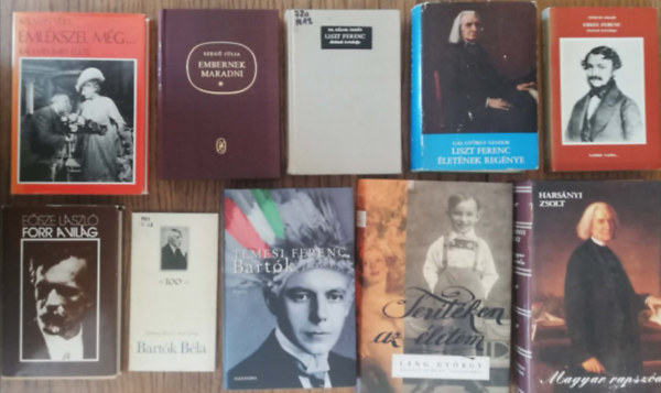 10 k�tet magyar zeneszerz�k �letrajzi k�nyveib�l (K�lm�n Imre, Bart�k B�la, Liszt Ferenc, Erkel Ferenc, Kod�ly Zolt�n, L�ng Gy�rgy)