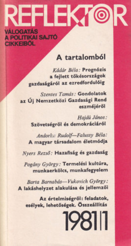 Vince Gábor - Reflektor - válogatás a politikai sajtó cikkeiből (1981/1)