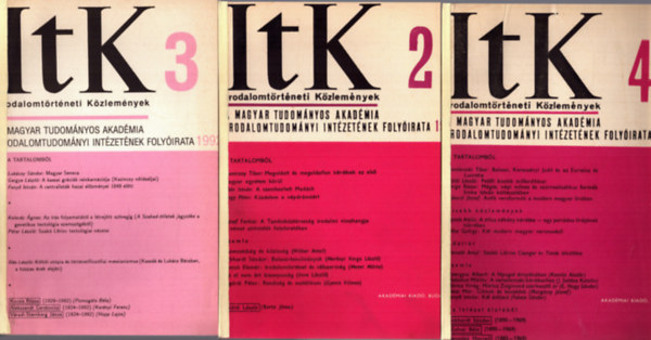 Szauder József (főszerk.) - 3 db Irodalomtörténeti Közlemények: 1974. LXXVIII. évfolyam 2. szám + 1992. XCVI. évfolyam 3. szám + 1969. LXXIII. évfolyam 4. szám