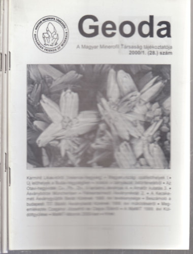 Geoda 2000/1-3. (teljes vfolyam, 3 db. lapszm)- A Magyar Minerofil Trsasg tjkoztatja
