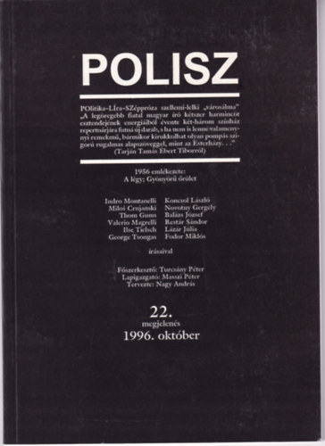 Szondi Gyrgy  (szerk.) - Polisz 22.(1996. oktber)