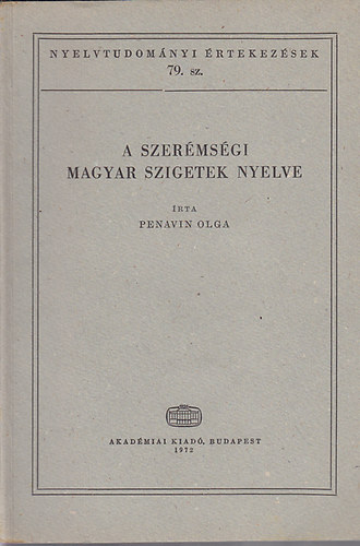 Penavin Olga - A szermsgi magyar szigetek nyelve