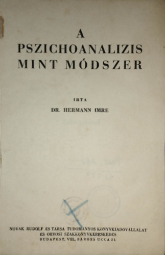 Hermann Imre - A pszichoanalizis mint mdszer