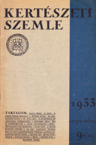 Kertszeti Szemle 1933 szeptember (9. szm)