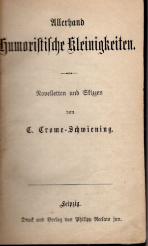 Rkosi Viktor - Humoristische Kleinigkeiten- Rkosi Viktor humoros ktetei az 1890 -es  vekbl