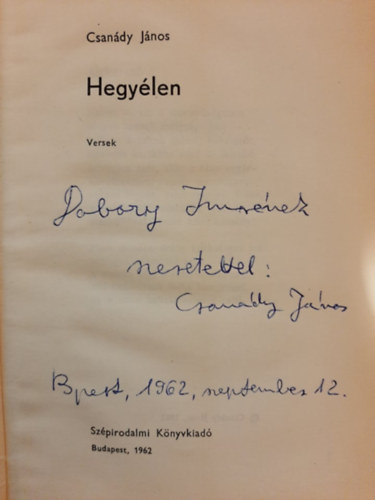 Csan�dy J�nos - Hegy�len