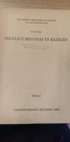 Tóth Endre - Felületi bevonás és kezelés kézirat