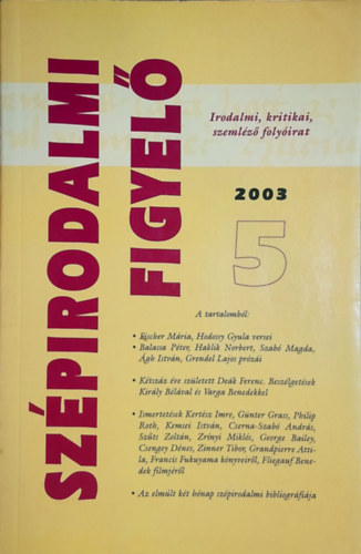 Szépirodalmi Figyelő 2003/5.