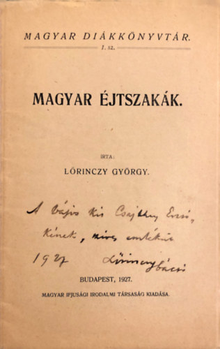 Lrinczy Gyrgy - Magyar jtszakk - magyar dikknyvtr 1. szm