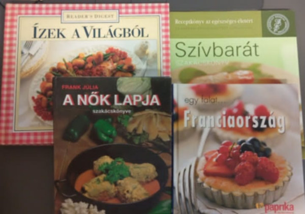Dr Galn Pda B.-Zajks Gbor, Indrig Kiefer Frank Jlia - Udo Zifko - Gasztronmiai knyvcsomag (7 darab) Agyserkent telek; Ditsknyv; Szrnyaspard; A nk lapja szakcsknyv; Egy falat Franciaorszg; zek a vilgbl; Szvbart szakcsknyv
