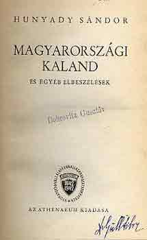 Hunyadi Sndor - Magyarorszgi kaland