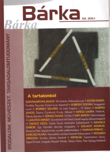 Darvasi Ferenc - B�rka - Irodalom, M�v�szet, T�rsadalomtudom�ny 2011/1.