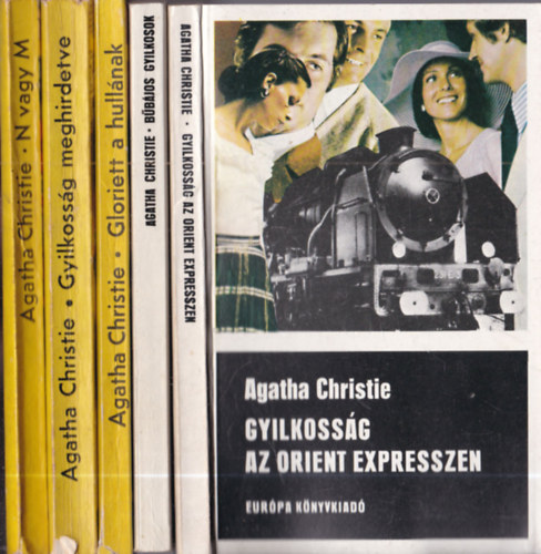Agatha Christie - 5 db Agatha Christie krimi: N vagy M + Gyilkosság meghirdetve + Gloriett a hullának + Bűbájos gyilkosok + Gyilkosság az Orient expresszen