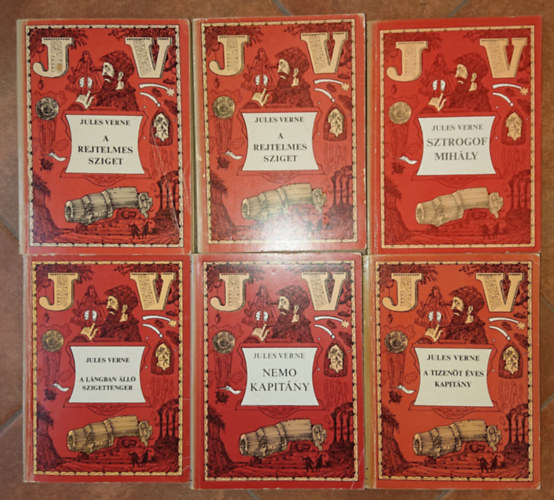 Jules Verne - 6 ktet, 5 regny Jules Vernne-tl: A tizent ves kapitny, A lngban ll szigettenger, Nemo kapitny, A rejtelmes sziget 1-2.