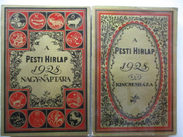 A pesti hrlap 1928. vi nagy naptra + A Pesti Hirlap Kincseshza 1928 (2 db. ktet)