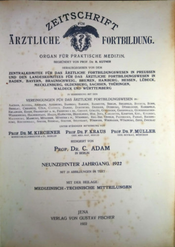 Zeitschrift für Ärztliche Fortbildung 1922, 1923, 1926, 1930, 1932, 1934