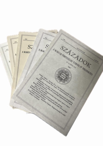 Magyar Történelmi Társulat - Századok - 128. évfolyam -1994 -1-6. szám (5db, teljes évfolyam, lapszámonként)