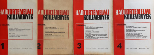 Cskvri Ferenc  (szerk.) - Hadtrtnelmi Kzlemnyek 1982. XXIX. vfolyam 1-4. teljes vfolya
