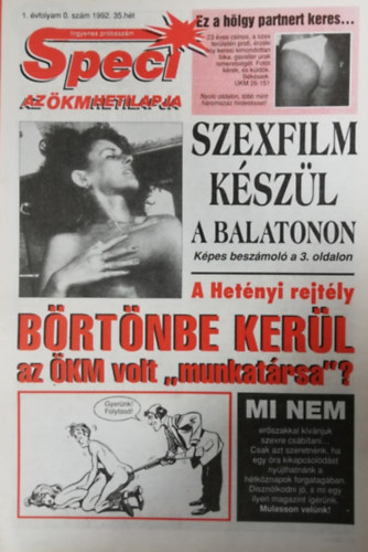 Speci 1. �vfolyam 0. sz�m 1992.