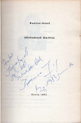 Kanizsa Jzsef - Tztaraj hajnal  - Versek (dediklt)