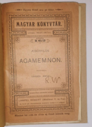 V�radi Antal  Aischylos (ford.) - Agamemnon