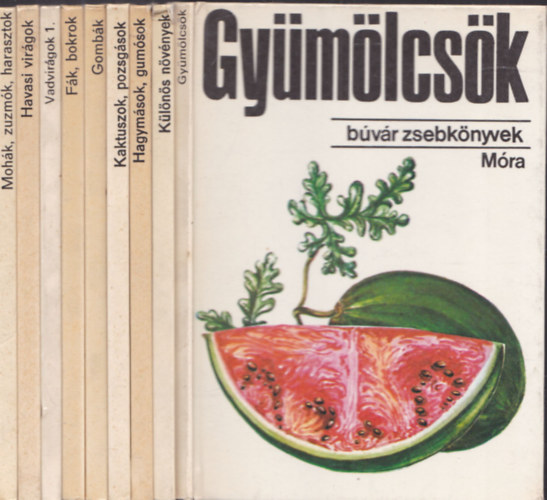 9 db. Bvr zsebknyv: Gymlcsk + Klns nvnyek + Hagymsok, gumsok + Kaktuszok pozsgsok + Gombk + Fk, bokrok + Vadvirgok + Havasi virgok + Mohk, zuzmk harasztok