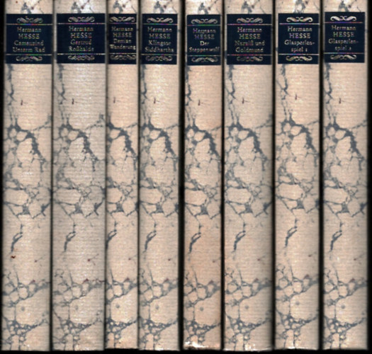 Die Romane und die großen Erzählungen. (Jubiläumsausgabe zum hundertsten Geburtstag von Hermann Hesse). 8 Bde. (= komplett) (Regények és nagy történetek. (Jubileumi kiadás Hermann Hesse születésének centenáriumára). 8 kötet (= teljes)
