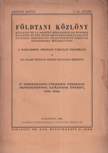 Fldtani kzlny 1948/1-12. (Teljes vfolyam egy ktetben)