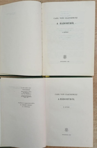 Carl von Clausewitz - A hborrl I-II.