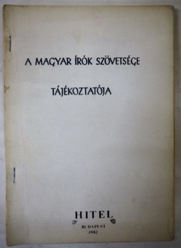 Csori - Spir - Hubay - Aczl - A magyar rk szvetsge tjkoztatja 1982