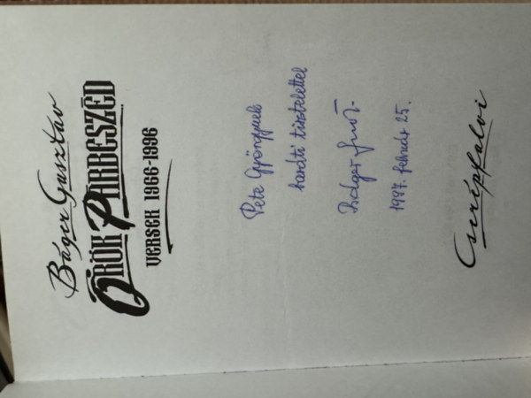 B�ger Guszt�v - �r�k p�rbesz�d (versek 1966-1996)