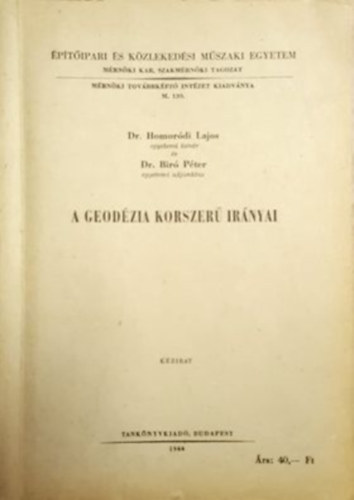 dr. Bir� P�ter Homor�di Lajos - A geod�zia korszer� ir�nyai