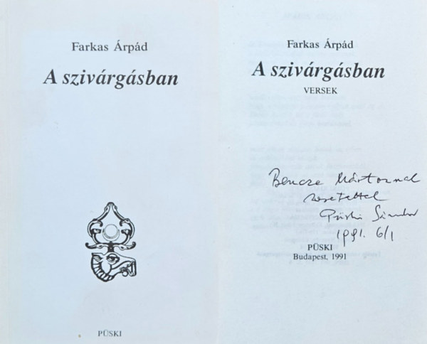 Farkas rpd - A szivrgsban (dediklt)