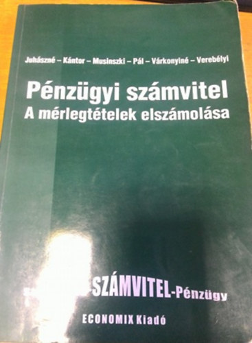 Juh�szn�-K�ntor-Musinszki-P� - P�nz�gyi sz�mvitel - a m�rlegt�telek elsz�mol�sa