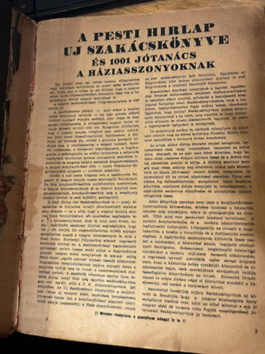 A Pesti Hirlap j szakcsknyve s 1001 jtancs a hziasszonyoknak