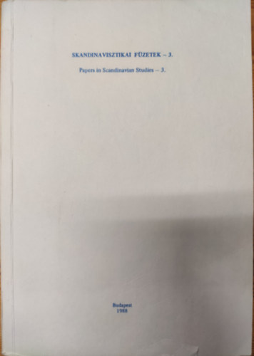 Balogh; Mast  (szerk.) - Skandinavisztikai fzetek 3.