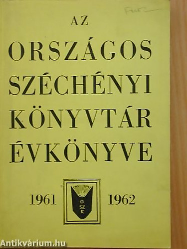 Az Orszgos Szchnyi Knyvtr vknyve 1961-1962