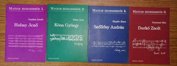 K�rp�ti J�nos, Dalos Anna, Gombos L�szl� Gerencs�r Rita - 4 f�zet a magyar Zeneszerz�k c�m� sorozatb�l: Hubay Jen�, K�sa Gy�rgy, Sz�ll�sy Andr�s, Durk� Zsolt