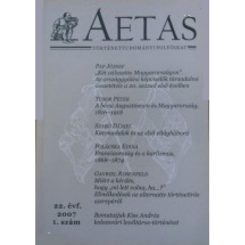 Aetas Trtnettudomnyi folyirat 2007/1