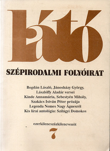Mark Bla  (fszerk.) - Lt - Szpirodalmi folyirat (VI. vf. 7. szm) 1995. julius