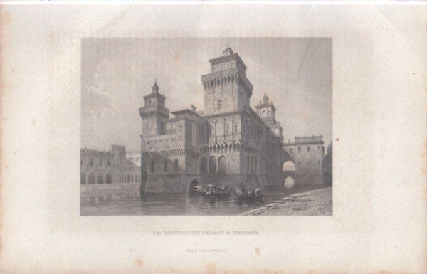 P�pai palota Ferrar�ban - eredeti litogr�fia (metszet)