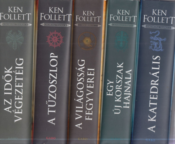 Ken Follett - Kingsbridge-trilógia 5 db. (A katedrális + Egy új korszak hajnala + A világosság fegyverei + A Tűzoszlop + Az idők végezetéig)